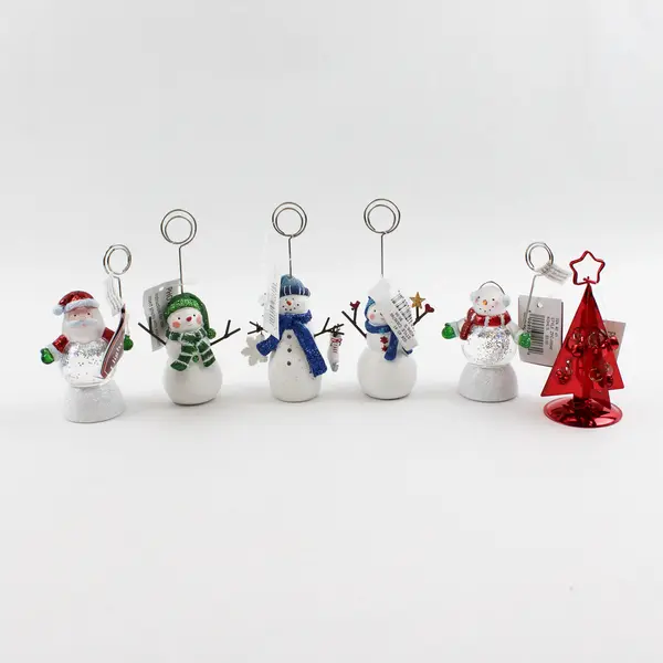 Lot Of 6 Kohl's Assorted Christmas/Snowman Style Placecard Photo Holders