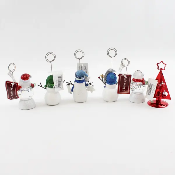 Lot Of 6 Kohl's Assorted Christmas/Snowman Style Placecard Photo Holders