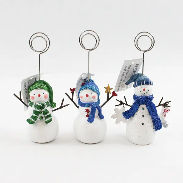 Lot Of 6 Kohl's Assorted Christmas/Snowman Style Placecard Photo Holders