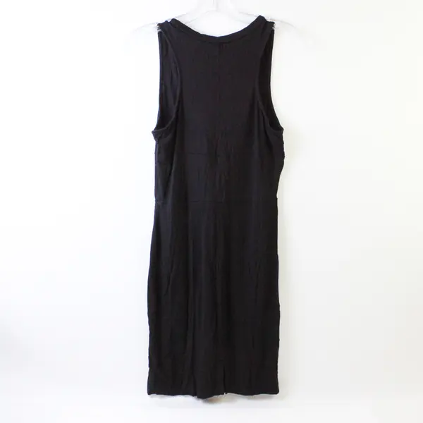 Dee Elly Women's L Black Lace Up Corset Detail Ribbed Stretch Tank Dress