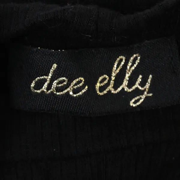 Dee Elly Women's L Black Lace Up Corset Detail Ribbed Stretch Tank Dress