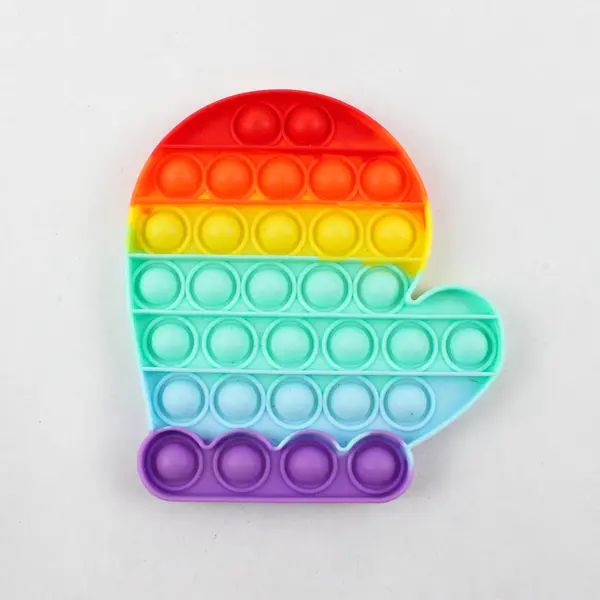 Lot of 2 Pop-It Sensory Fidget Toys Rainbow Mitten & Sunflower Octagon