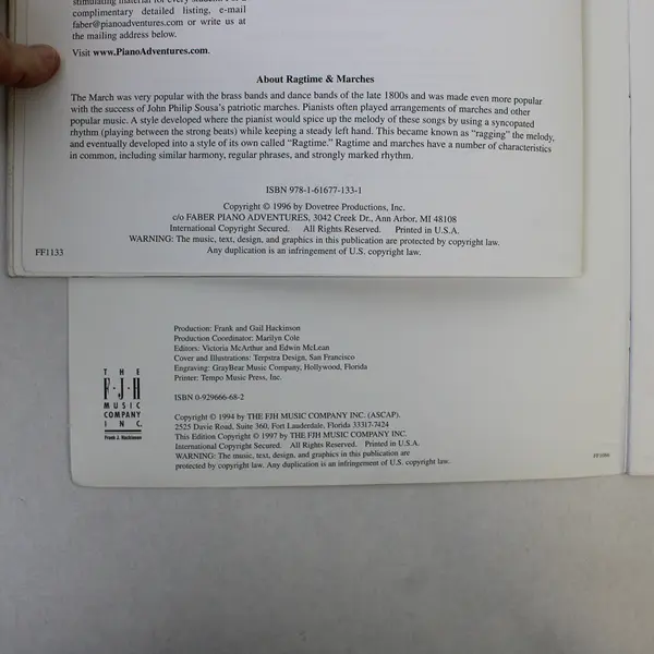 Lot of 2 Vintage Level 2B Piano Books 1996 & 1997 by Nancy & Randall Faber Good