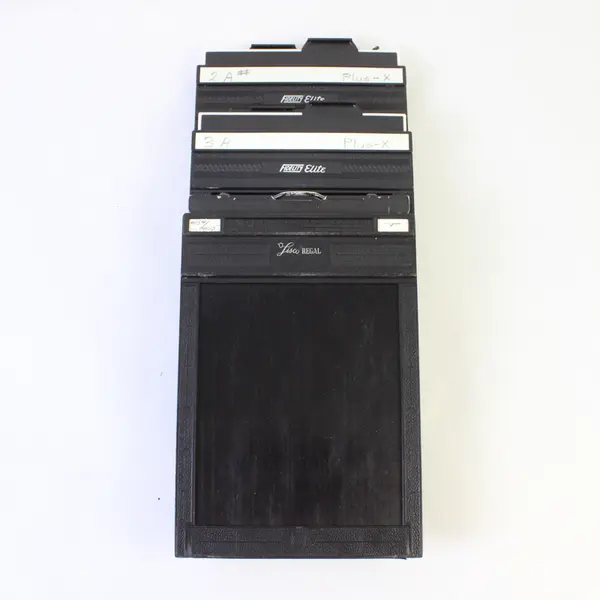 Lot Of 3 Used Vintage Fidelity And Lisco 4X5 Film Holders Black Plastic 