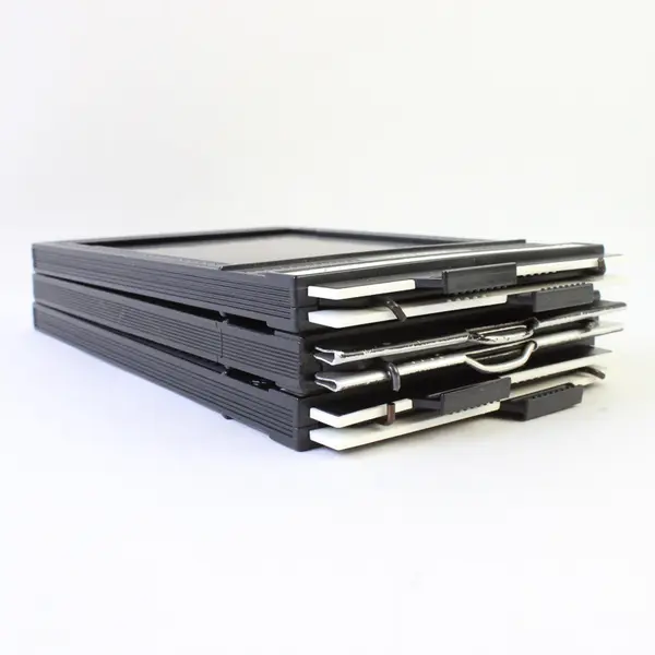 Lot Of 3 Used Vintage Fidelity And Lisco 4X5 Film Holders Black Plastic 