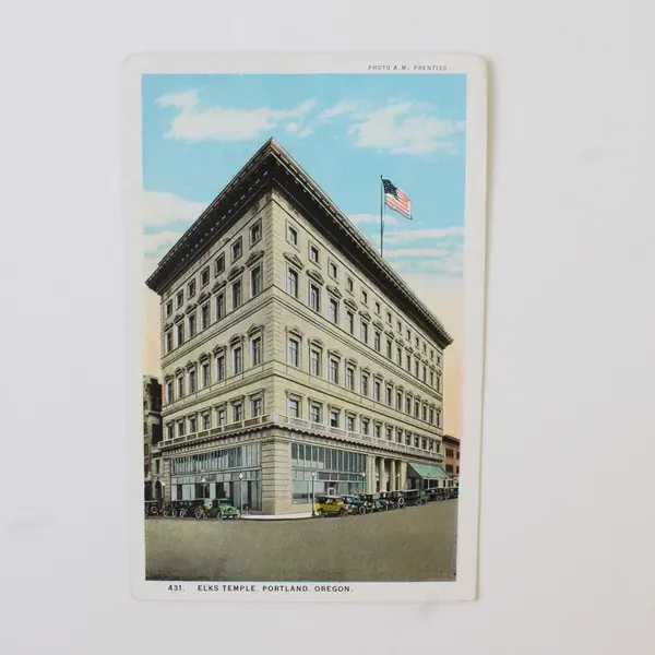 Lot Of 2 Portland Oregon Temple Litho Postcards Scottish Rite Temple Elks 