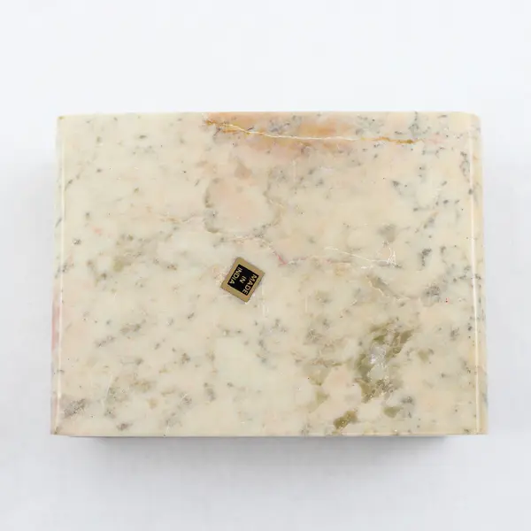 Handmade Carved Soap Stone Elephant Trinket Box W/ Hinge Lid Made In India