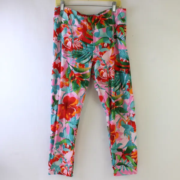 No Boundaries Multicolor Tropical Floral Print Leggings Women's Large 11-13