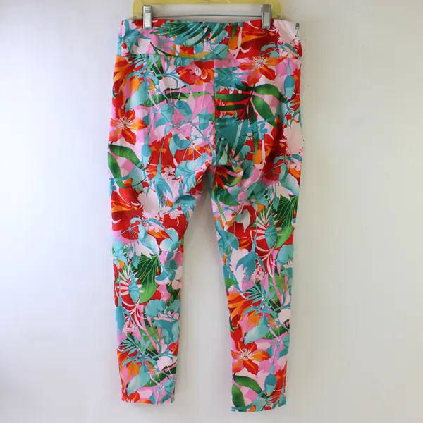 No Boundaries Multicolor Tropical Floral Print Leggings Women's Large 11-13