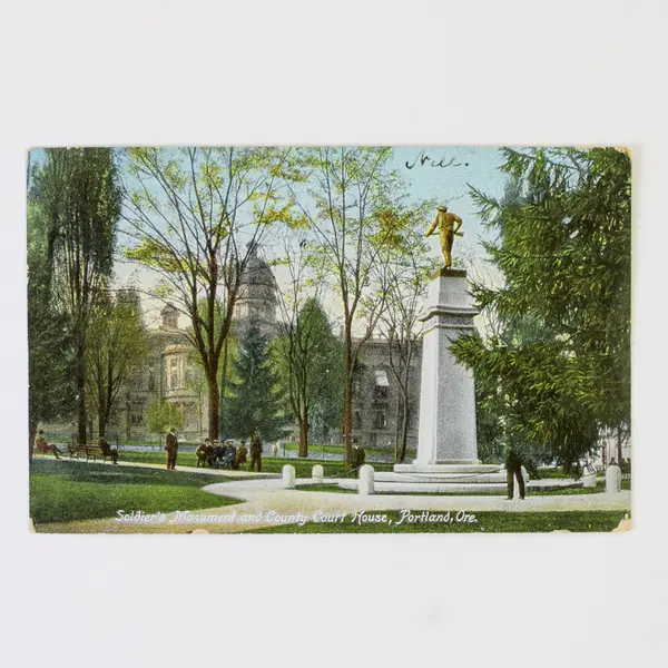 Lot Of 3 Vintage Portland Oregon Statue Postcards Thomson Elk Soldiers 1910