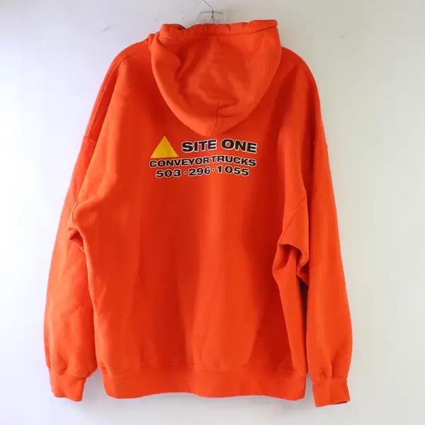 Gildan Site One Conveyor Trucks Bright Orange Hoodie Men's 2XL