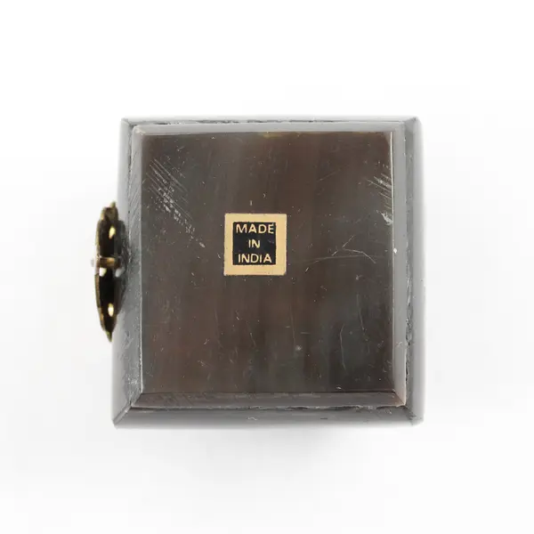 Handmade Black Elephant Miniature Trinket/Jewelry Box W/ Hinge Lid India Made