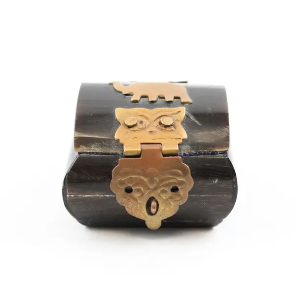 Handmade Black Elephant Miniature Trinket/Jewelry Box W/ Hinge Lid India Made