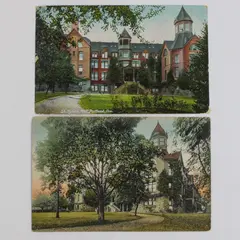 Lot Of 2 Vintage St Helens Hall Portland Oregon Color Litho Postcards 