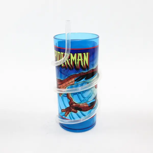 Lot of 4 Kids Character Plastic Cups - Spider-Man Elmo Dino Lightning McQueen