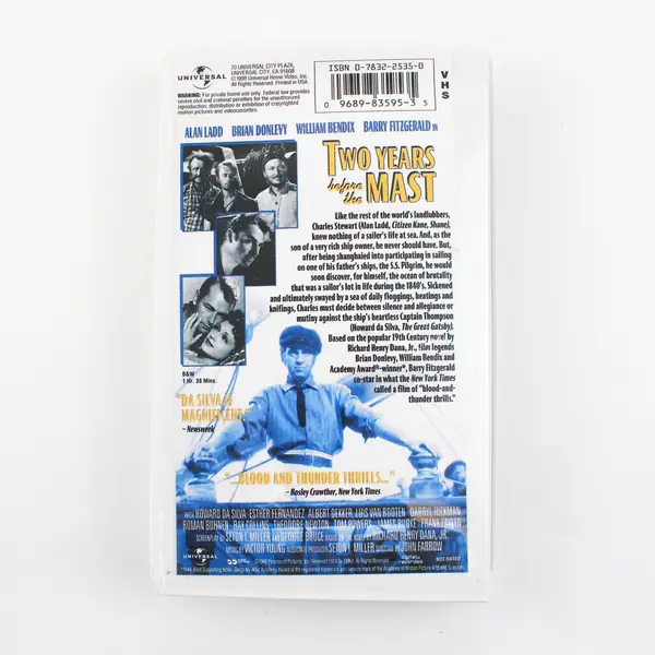 Vintage Two Years Before the Mast B&W VHS Tape, 1998