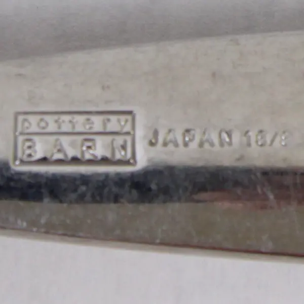 2 Pottery Barn PBN22 Pattern 18/8 Stainless Teaspoon Salad Fork Rare HTF Pat