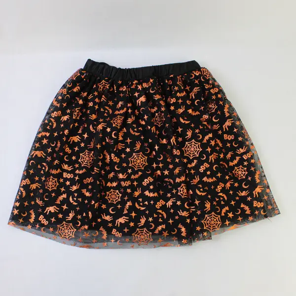 Wonder Nation Orange and Black Sparkly Halloween Tutu Skirt Girls' Medium 7-8