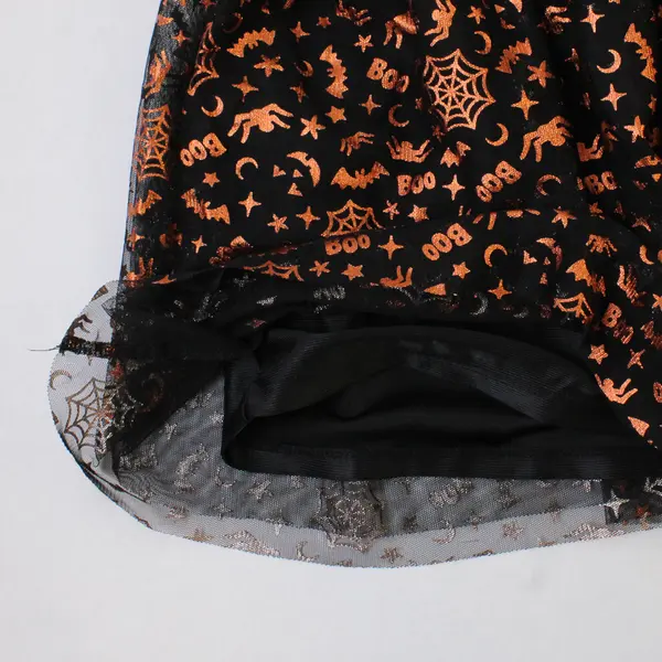 Wonder Nation Orange and Black Sparkly Halloween Tutu Skirt Girls' Medium 7-8
