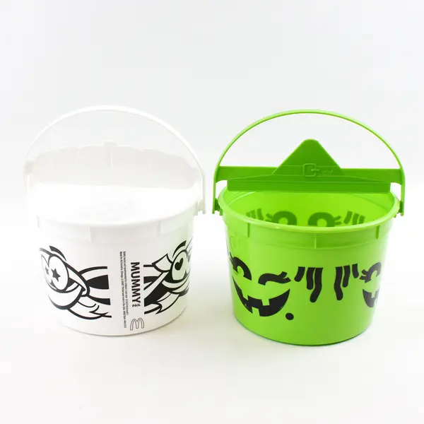 Lot of 2 McDonald's Boo Buckets Green Witch & White Mummy