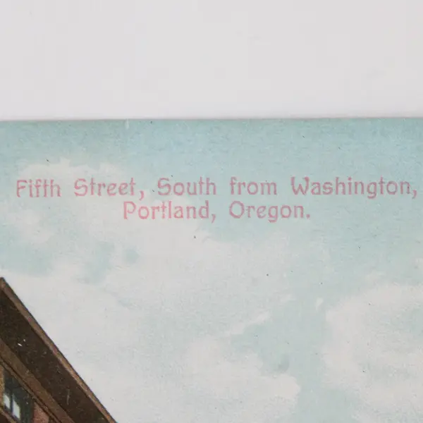 Fifth Street South From Washington Portland Oregon Color Litho Postcard Ca 1910