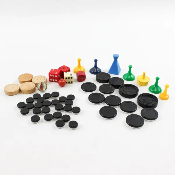 Mixed Lot of Assorted Game Pieces & Dice - Tokens Meeples Replacement