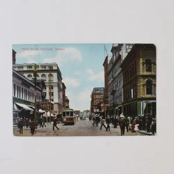 Lot Of 2 Third Street Downtown Portland Oregon Color Litho Postcards 1910s