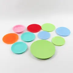 Lot of 10 Play Dishes Assorted Sizes & Colors Preschool Pretend Plates Bowl