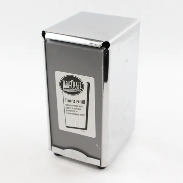 Tablecraft Silver Color Metal Tall Fold Napkin Dispenser Holder 7.75" Tall