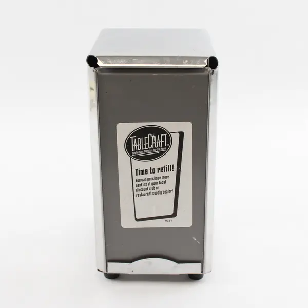 Tablecraft Silver Color Metal Tall Fold Napkin Dispenser Holder 7.75" Tall