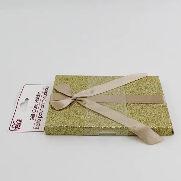  4 Greenbrier International  Gold Glitter Gift Card Holder/Boxes W Bows 6"x4.5"