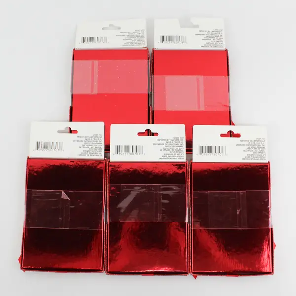  5 Greenbrier International  Red Glitter Gift Card Holder/Boxes W Bows 6" x 4.5"