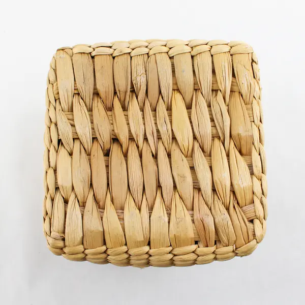 Handwoven Small Square Natural Grass Basket 6in Rustic Storage Decor