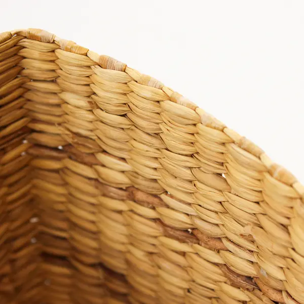 Handwoven Small Square Natural Grass Basket 6in Rustic Storage Decor