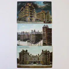 Lot Of 3 Vintage Portland Hotel Oregon Color Litho Postcards 1909