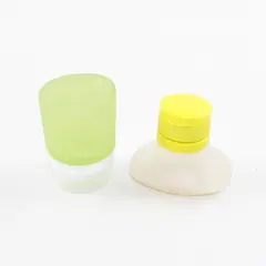 Lot of 2 Silicone Travel Bottles Reusable for Toiletries & Condiments