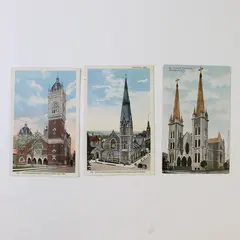 Lot Of 3 Vintage Portland Oregon Church Color Litho Postcards 1910s 1920s