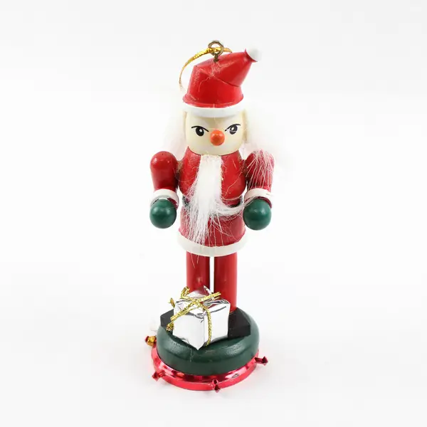 Unbranded Red/Green Nutcracker On Pedestal Hanging Ornament Holiday 5" Tall
