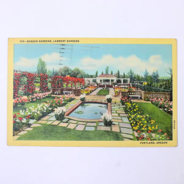 Lot Of 3 Lambert Gardens Portland Oregon Color Litho Postcards 1940s 