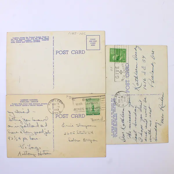 Lot Of 3 Lambert Gardens Portland Oregon Color Litho Postcards 1940s 