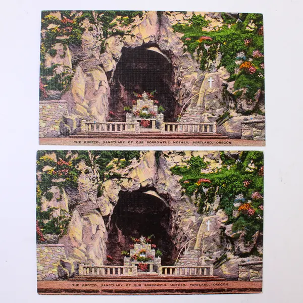 Lot Of 2 The Grotto Sanctuary Portland Oregon Color Litho Postcards