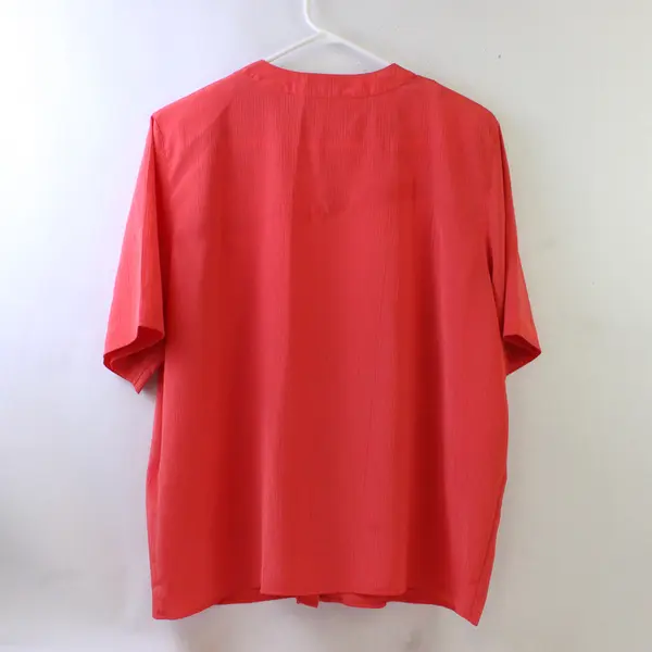 Vintage Karen Scott Women's 16 Salmon Pink Button Down Tunic Blouse