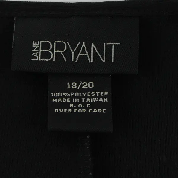 Lane Bryant Women's 18/20 Black Short Sleeve Wrap Tie Waist Midi Dress