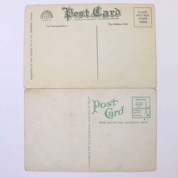 Lot Of 2 Vintage Portland Oregon Mt Hood Birds Eye View Litho Postcards