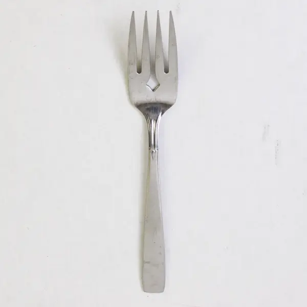 Oneida Silver Accent Pattern Stainless Salad Fork Diamond Slot 6.25" Good