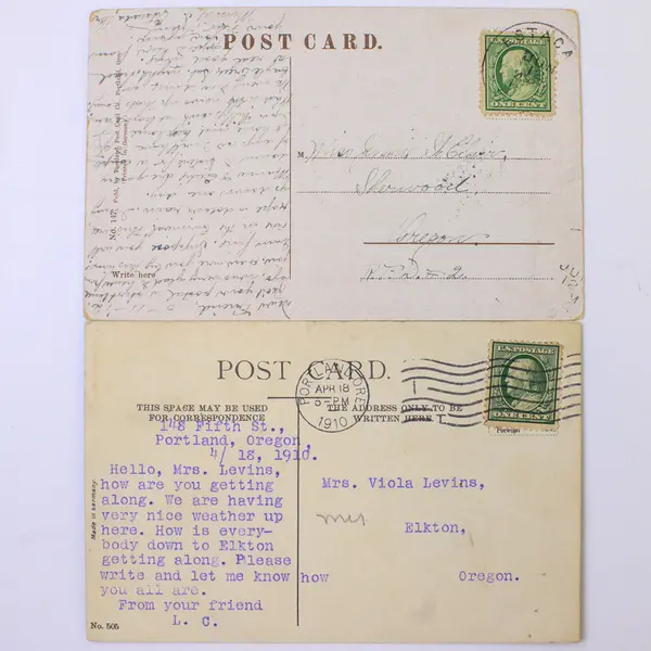 Lot Of 2 Portland Oregon Rose Garden Color Litho Postcards