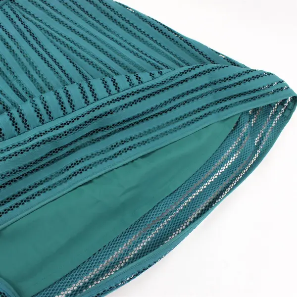 J. Crew Women's 00 Emerald Green Eyelet Striped Fit Flare V Neck  Dress