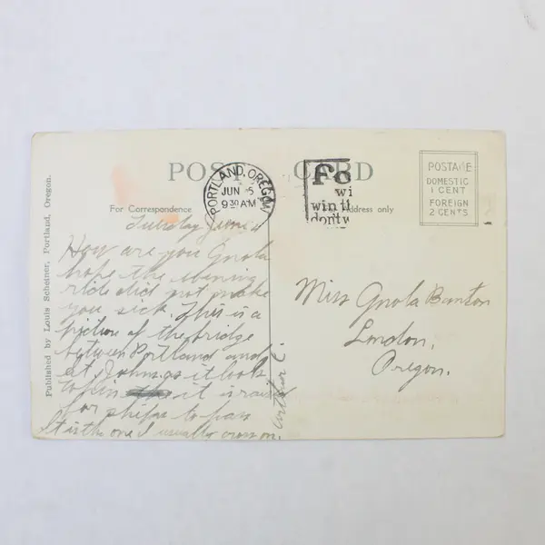 Lot Of 2 Vintage Portland Oregon Ship Postcards Willamette River