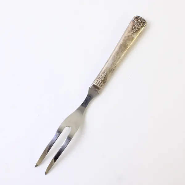 International Silver Spring Charm Silver Plate Steak Carving Fork SS Prongs 8.75