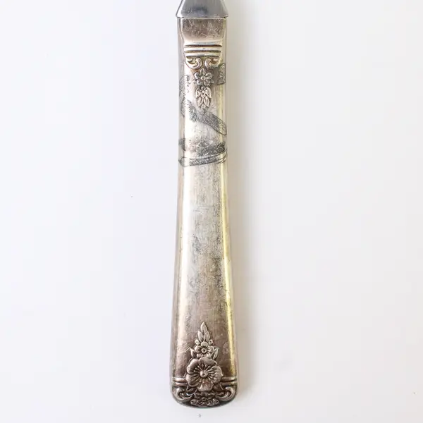 International Silver Spring Charm Silver Plate Steak Carving Fork SS Prongs 8.75